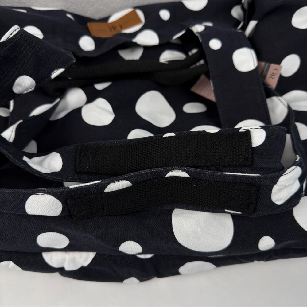 NWT Stylish Polka Dot Tote Beach Bag - Black & White- jumbo size - Picture 6 of 9